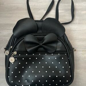 Black Polka Dot Minnie Mouse backpack